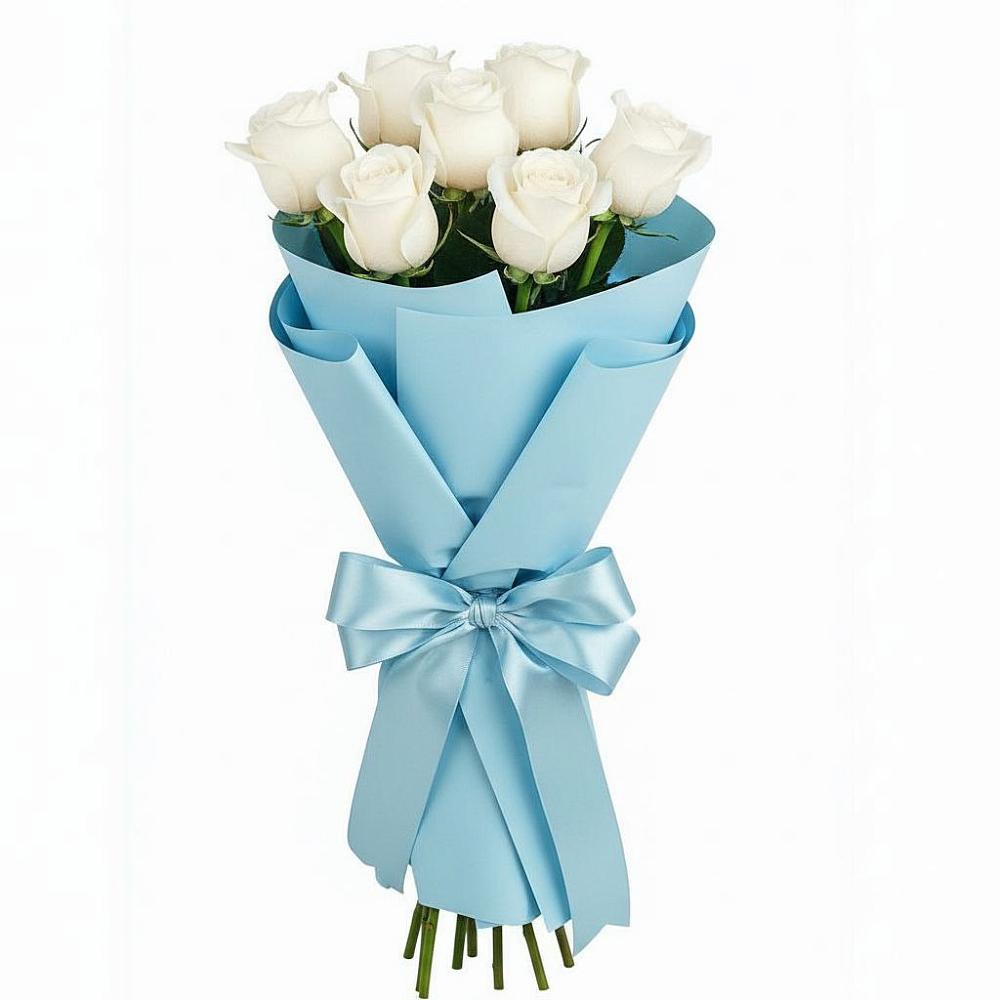 Букет 7 белых роз Проуд в Алабушево