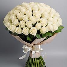 Букет 101 беля роза Белоснежка в Алабушево