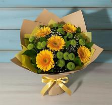 Букет цветов из:  Герберы и Хризантемы в Алабушево