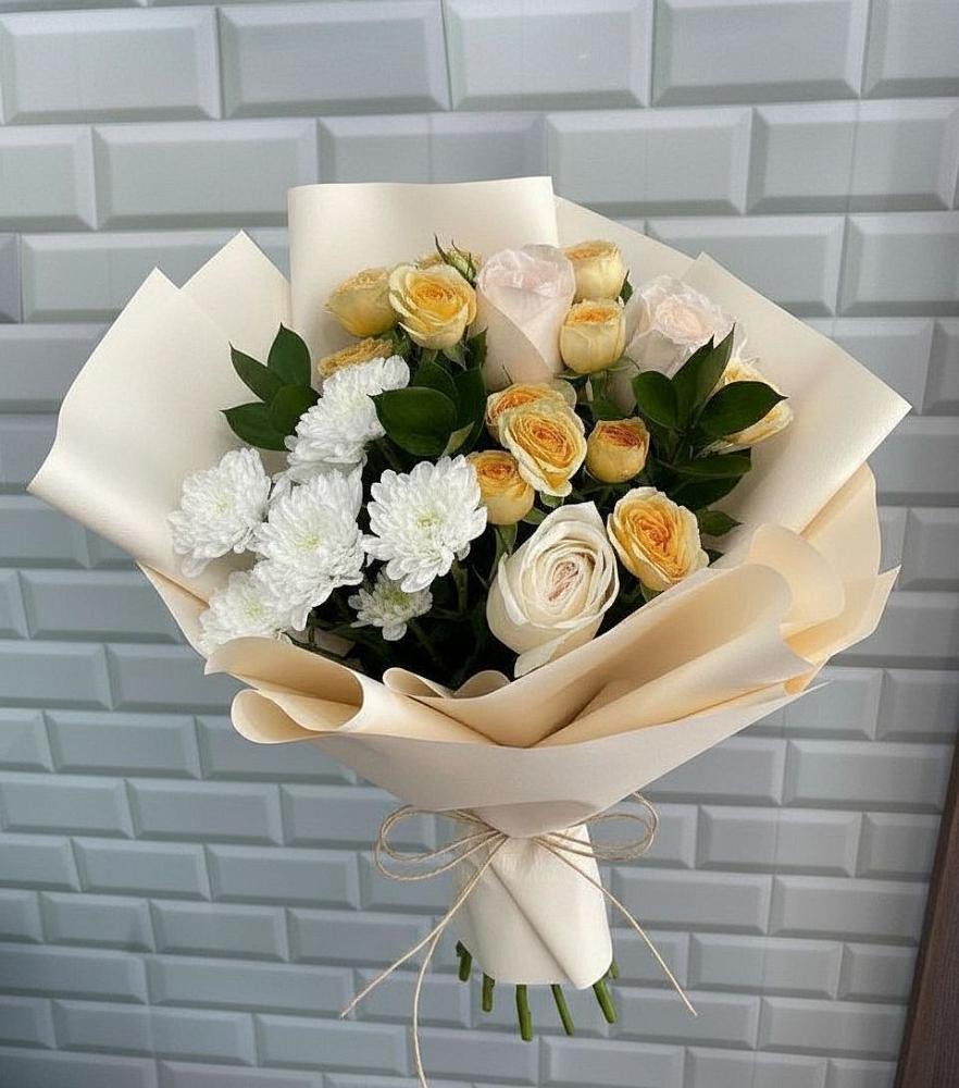 Букет цветов из: Розы и Хризантемы в Алабушево