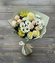 Букет цветов из:  Альстромерии, Розы и Хризантемы в Алабушево