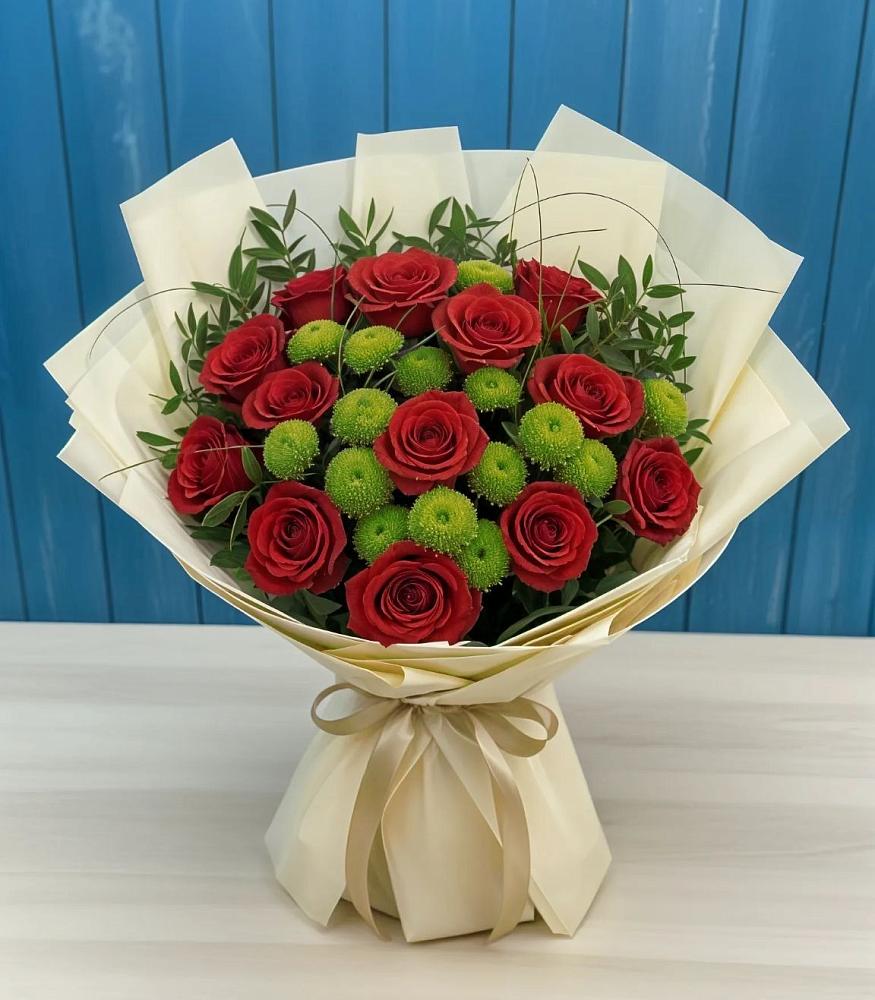 Букет цветов из: Розы и Хризантемы в Алабушево